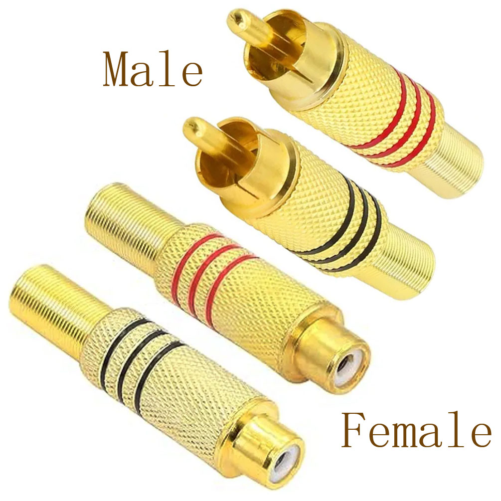 Audio Home Cinema - 4 Stück RCA-Stecker Vergoldet Löttyp Männlich